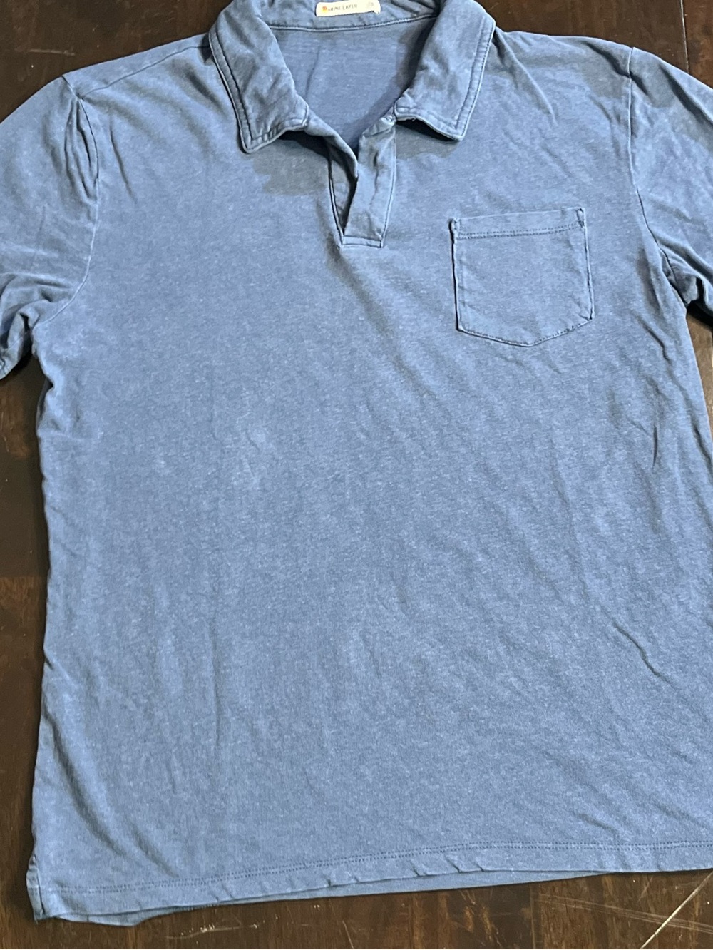 Marine Layer Hemp Cotton Resort Polo, Vintage Indigo (Blue), Sz S